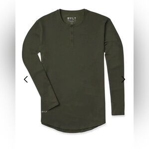 BYLT Henley Drop-Cut Long Sleeve: LUX